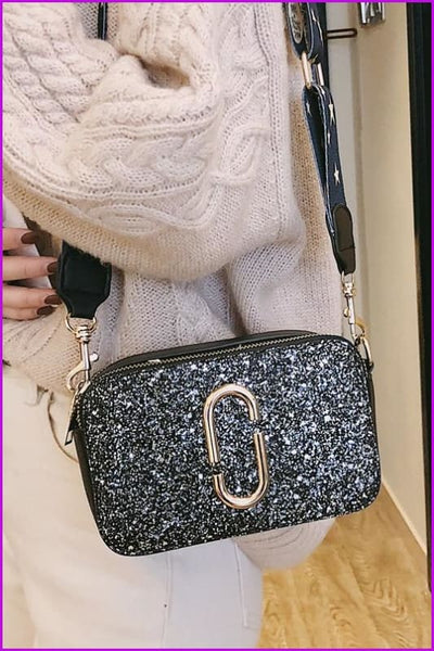 3 Colors Ladies Sequin Square Cross Body Bag - Furdela