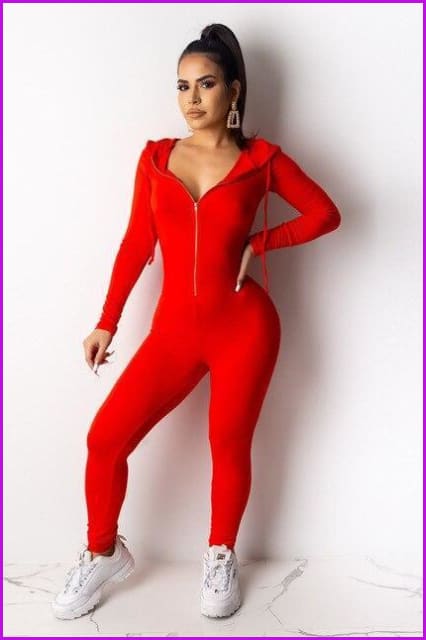 3 Colors Zip Hoodie Bodysuit - Furdela
