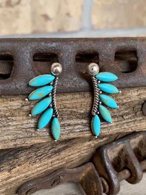 Ethnic Style Simple Turquoise Earrings cc12