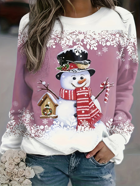 Christmas Snowman Print Sweatshirt RT0241 Furdela