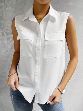 Casual Buttoned Shirt Collar Loose Blouse QAD14