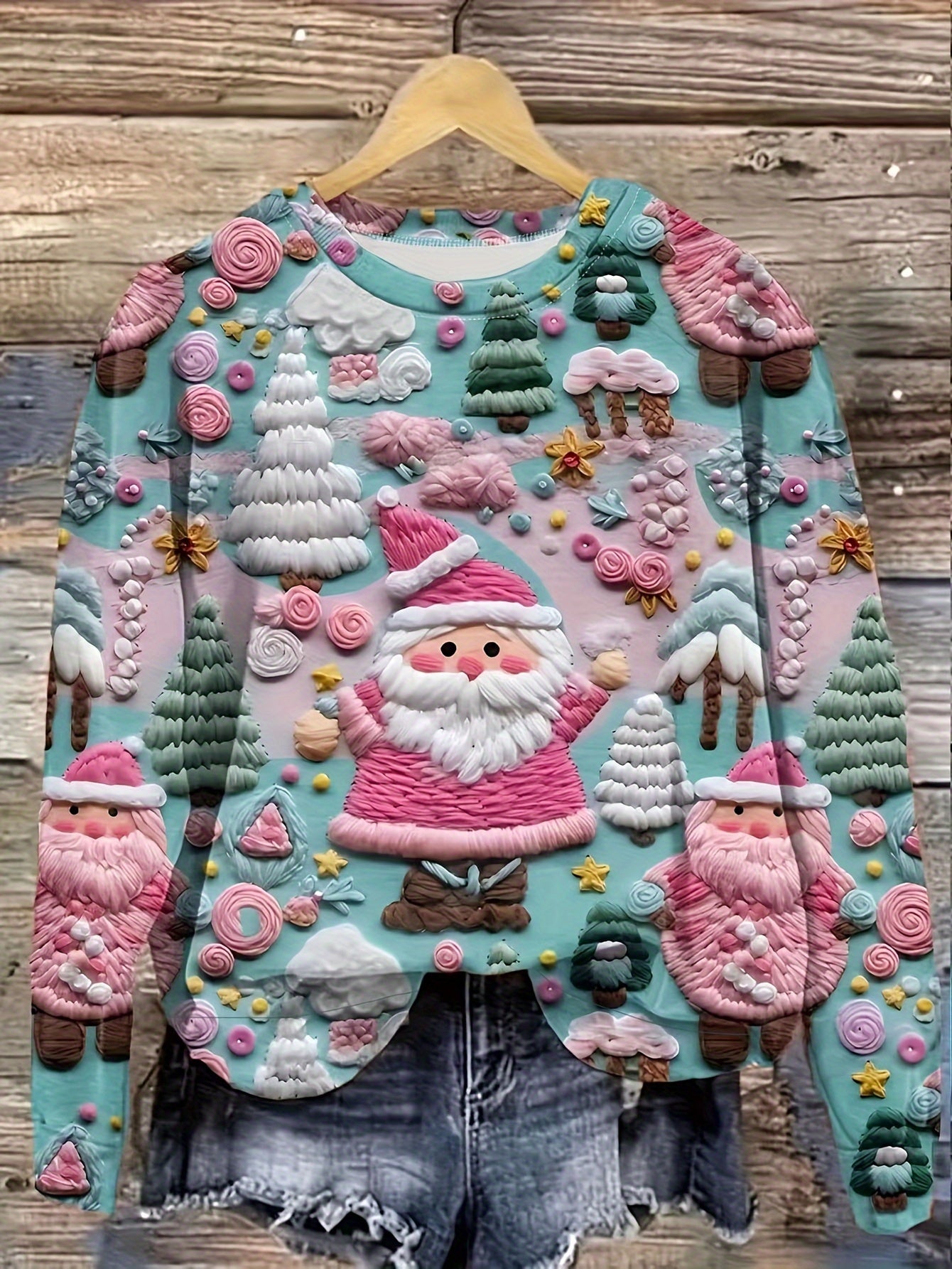 Christmas Allover Print Pullover Sweatshirt ED5012 Furdela