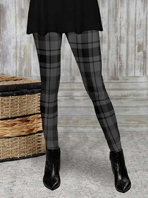 Plaid Casual Leggings BB68