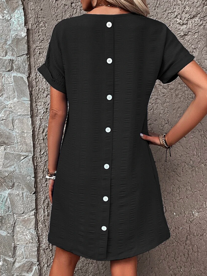 Vacation Linen V Neck Loose Dress  QPQ88