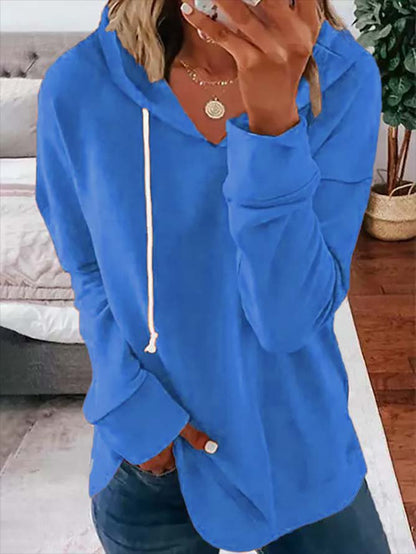 Women Long Sleeve Hoodie Fall Winter Loose Casual Tunic Sweatshirt QAL9