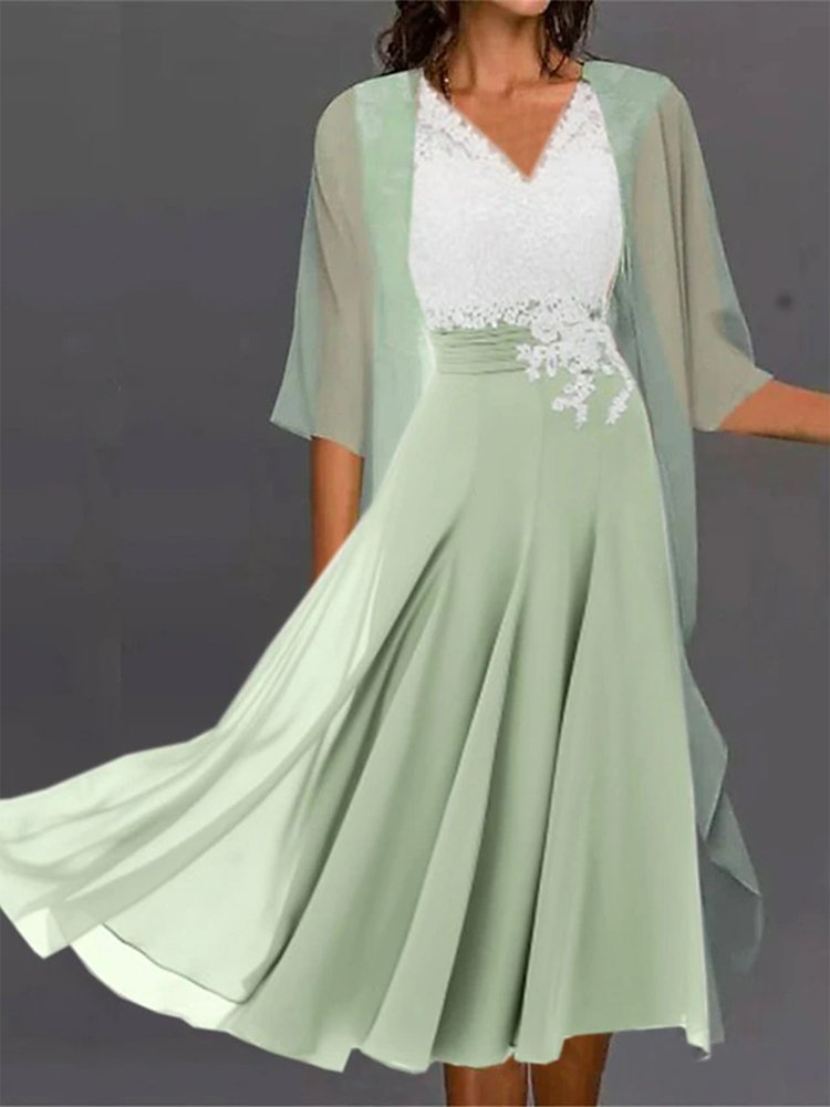 Wrap Elegant Regular Fit Two-Piece Set  QX66