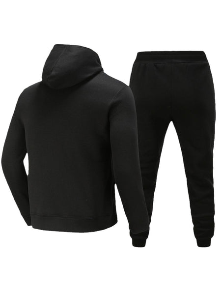 Men Cartoon Print Kangaroo Pocket Tracksuit Set BO2158