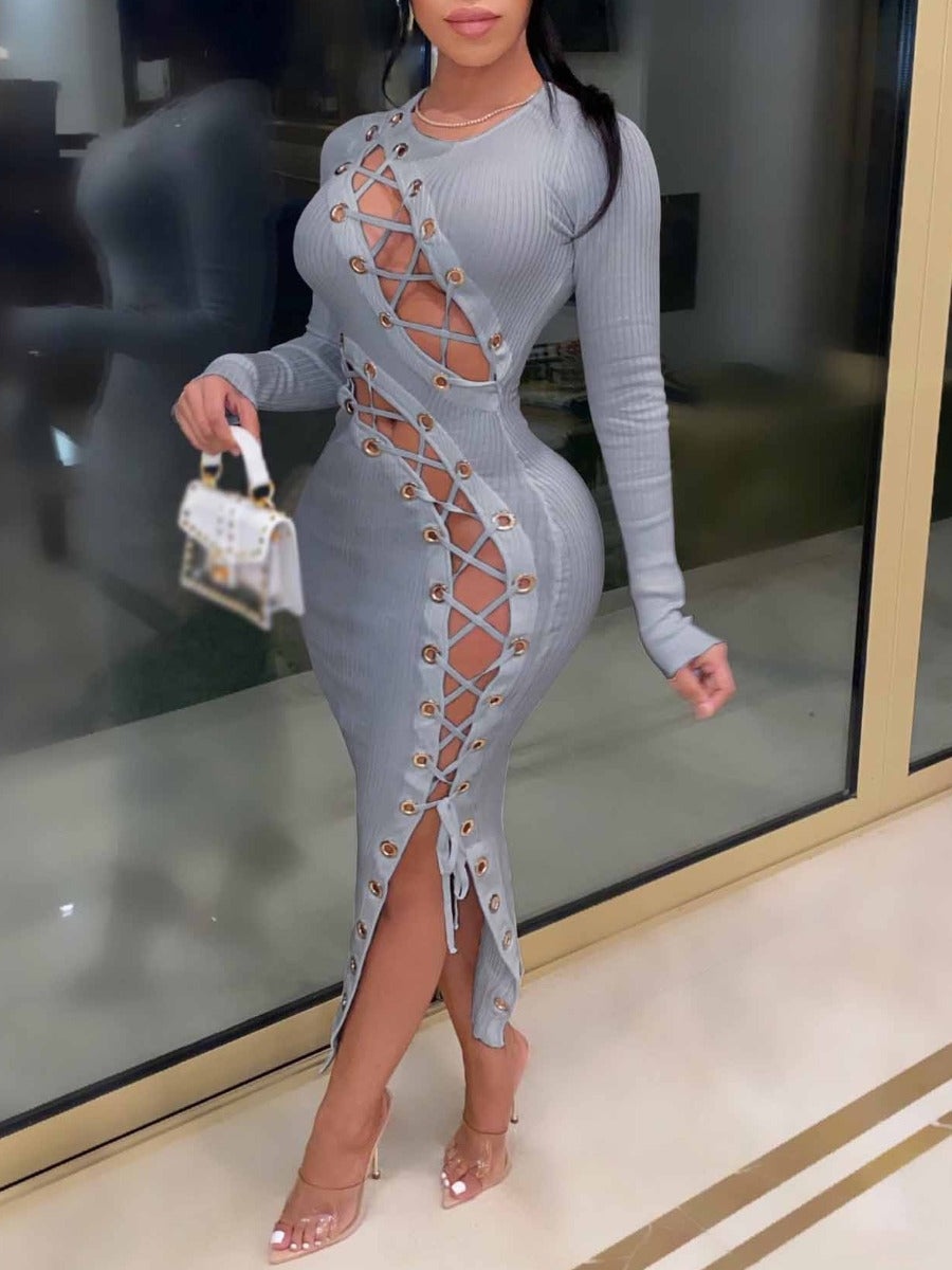 SXY Bandage Cut Out Design Bodycon Dress AC2033