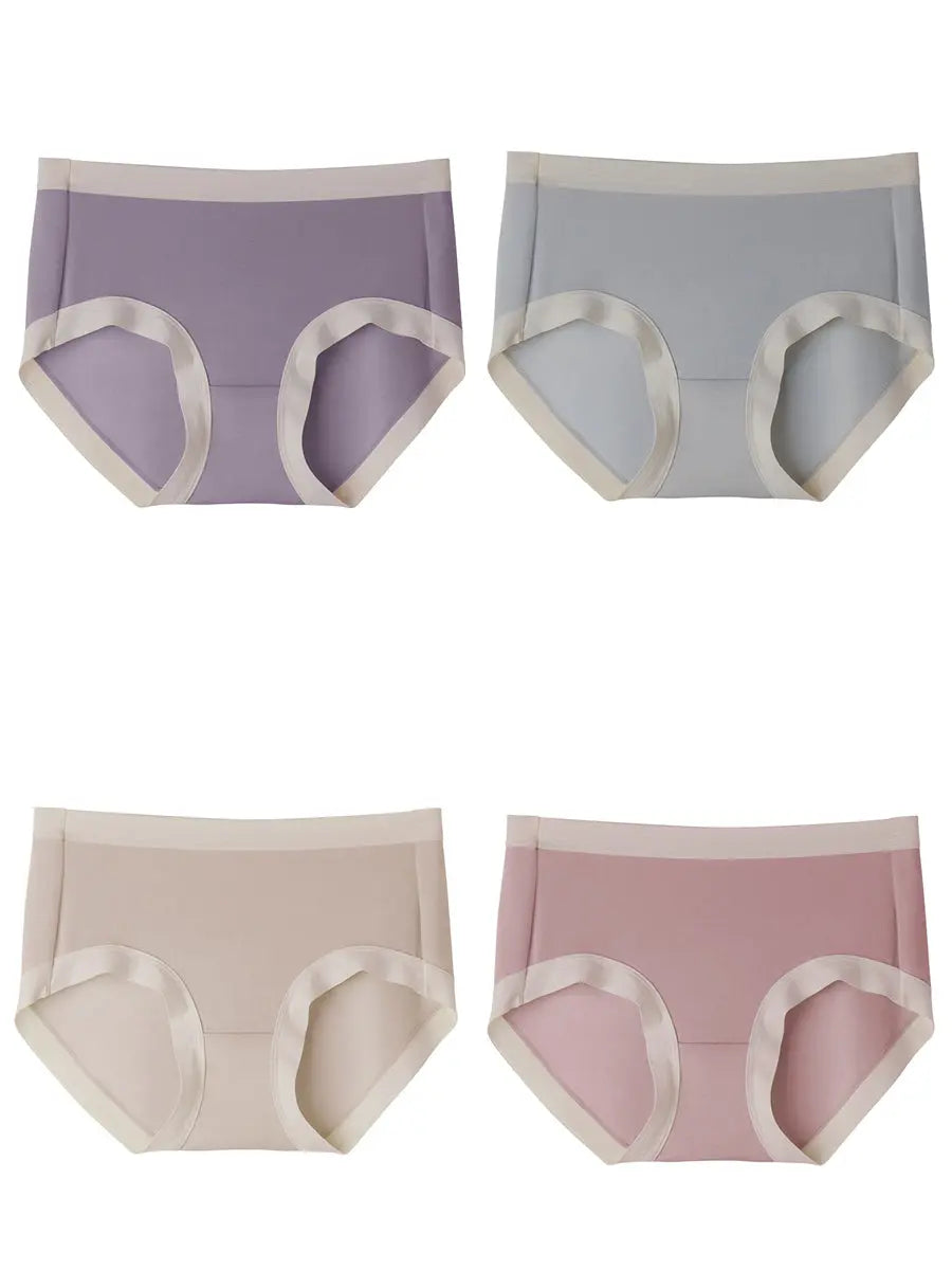 4 Pieces Women Soft Mid-Waist Triangle Underwear Ada Fashion