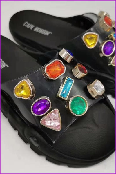 4 Colors Crystal Slippers Sandles F165 - Furdela Wholesale