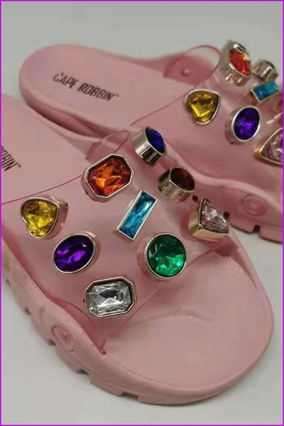 4 Colors Crystal Slippers Sandles F165 - Furdela Wholesale