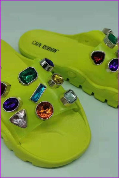 4 Colors Crystal Slippers Sandles F165 - Furdela Wholesale
