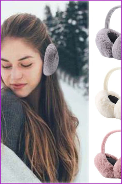 4 Colors Faux Fur Winter Earmuffs - Furdela
