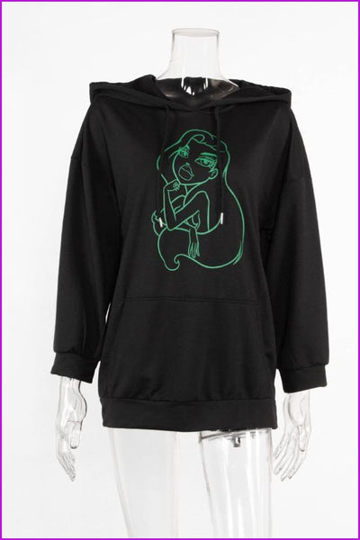 4 Colors Flow Girl Fluorescent Color Printing Hoodie F292 - Furdela
