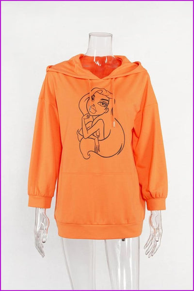 4 Colors Flow Girl Fluorescent Color Printing Hoodie F292 - Furdela