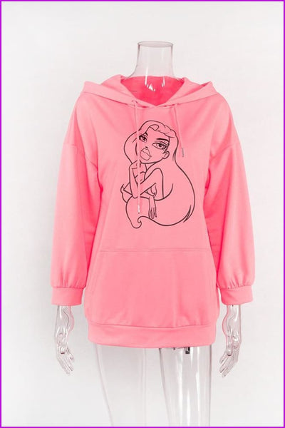 4 Colors Flow Girl Fluorescent Color Printing Hoodie F292 - Furdela