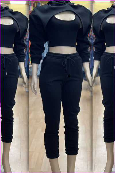 4 Colors Hoodie Three pieces Set tracksuit - Furdela