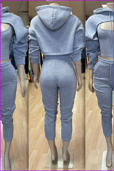 4 Colors Hoodie Three pieces Set tracksuit - Furdela