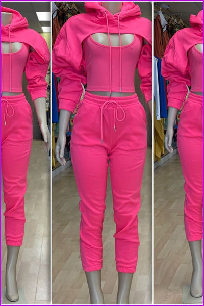 4 Colors Hoodie Three pieces Set tracksuit - Furdela