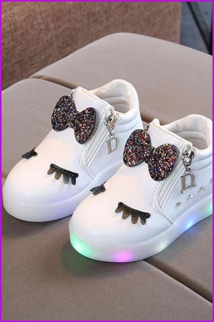 4 Colors Kids Princess Girls Led Sneakers Shoes F295 - Furdela