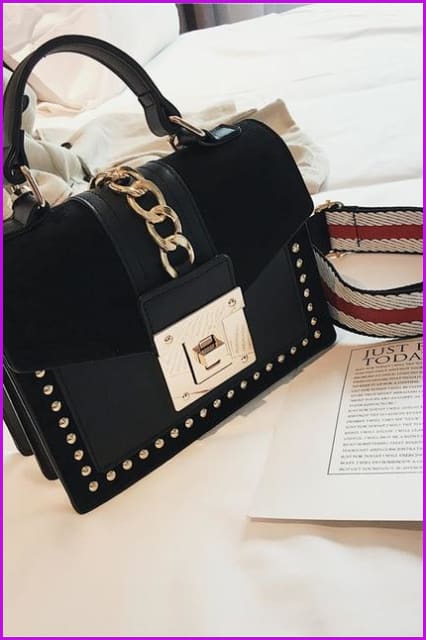4 Colors Rivet Chain PU Lady Handbag/Cross Body Bag F105 - Furdela