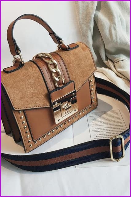 4 Colors Rivet Chain PU Lady Handbag/Cross Body Bag F105 - Furdela