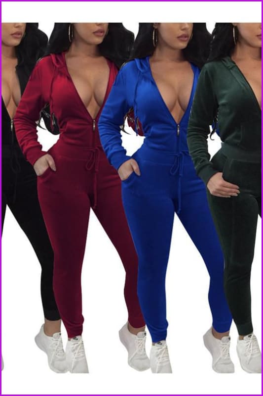 4 Colors Sports Suit Top and Pants 2pcs Set F227 - Furdela
