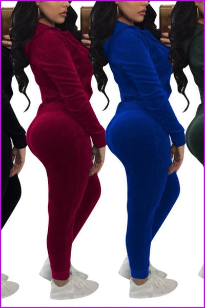 4 Colors Sports Suit Top and Pants 2pcs Set F227 - Furdela