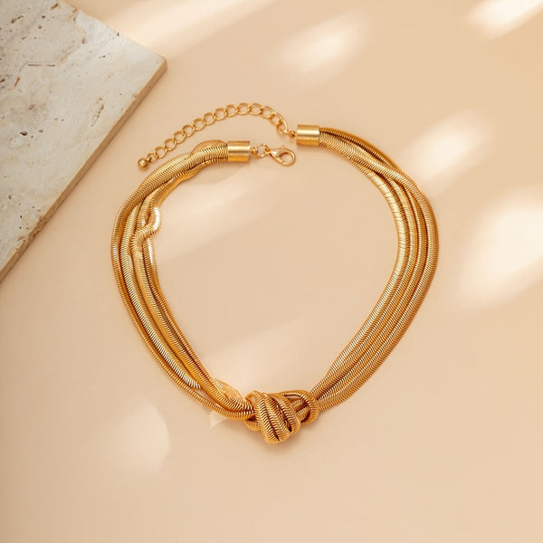 Multi-layer Knotted Chain Design Choker HT5877 Furdela