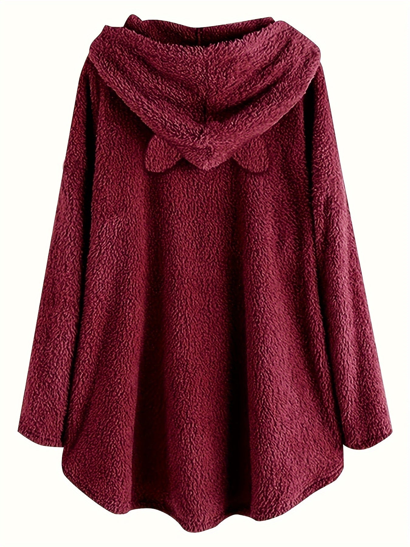 Graphic Print Fluffy Loose Cat Ears Hoodie RK7354 Furdela