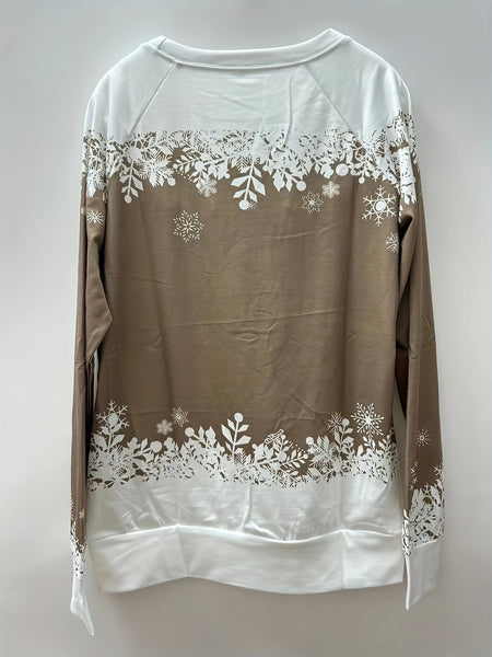 Christmas Snowman Print Sweatshirt FH8413 Furdela