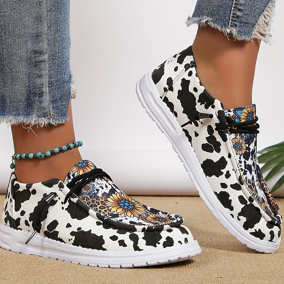 Women's Sunflower Print Canvas Shoes RE2574 Furdela