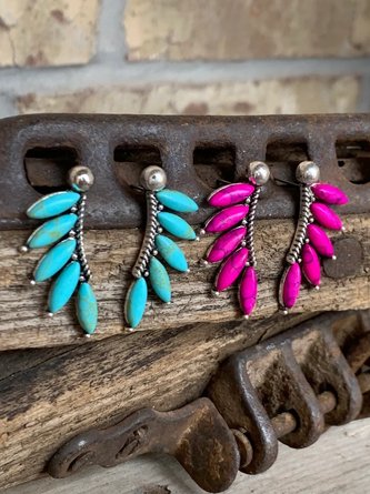 Ethnic Style Simple Turquoise Earrings MMi44