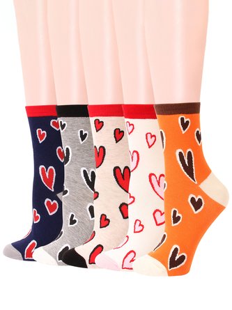 Casual Heart Pattern High Stretch Cotton Socks Valentine New YearDay Accessories VT84