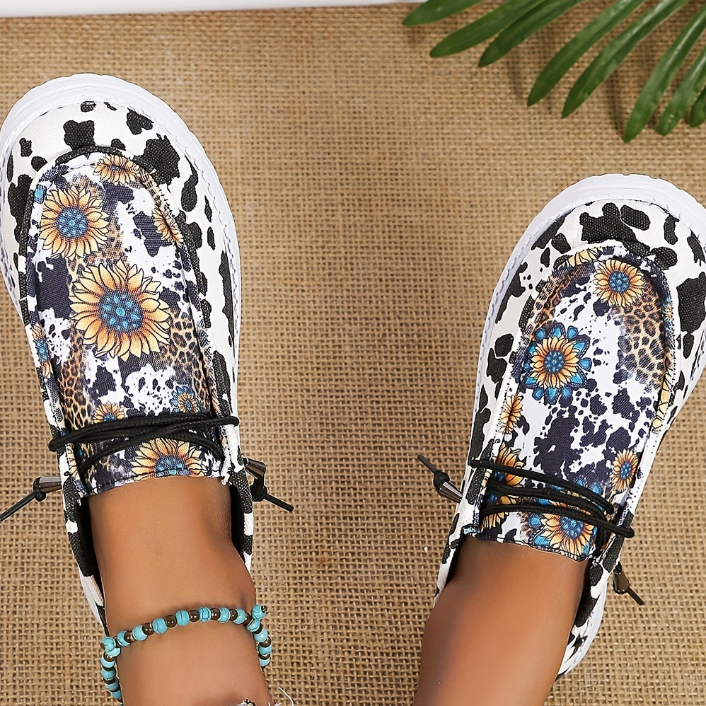 Women's Sunflower Print Canvas Shoes RE2574 Furdela