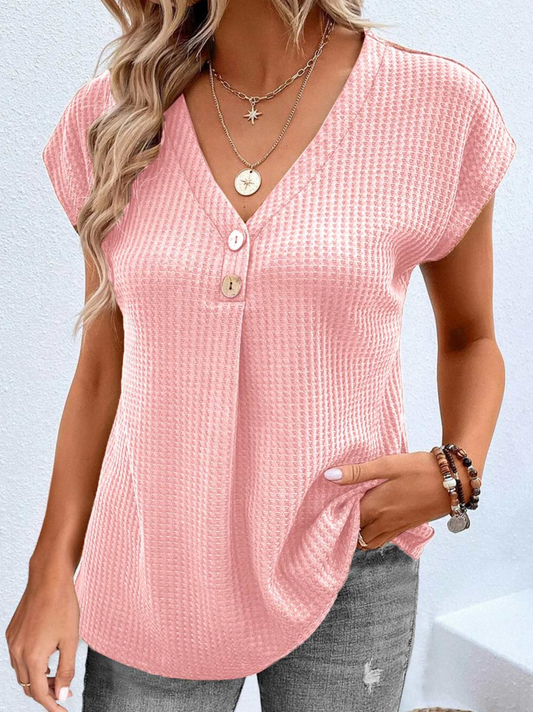 V Neck Plain Casual Shirt  mm284