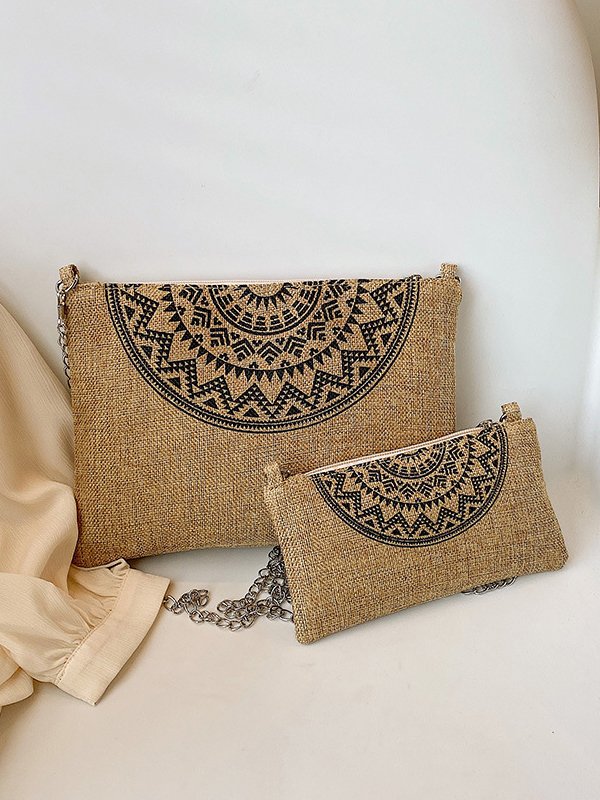 Fashion Ethnic Pattern Woven Cotton Shoulder Bag Women cc57