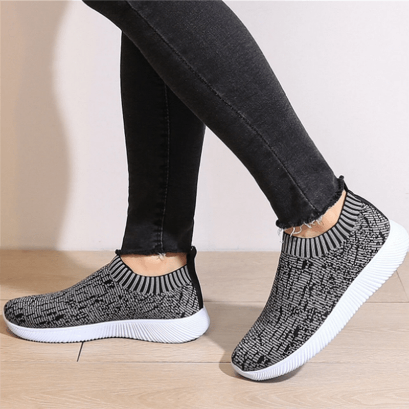 Women's Knit Sock Sneakers, Casual Comfortable Slip On Walking Running Shoes, Low Top Sports Shoes SE1011