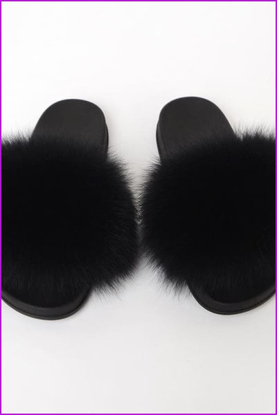 {5-7 days make to order} Colorful PVC Sole Real Super Fur Slides - Furdela