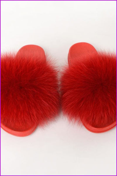 {5-7 days make to order} Colorful PVC Sole Real Super Fur Slides - Furdela