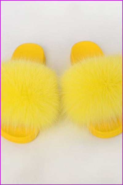 {5-7 days make to order} Colorful PVC Sole Real Super Fur Slides - Furdela