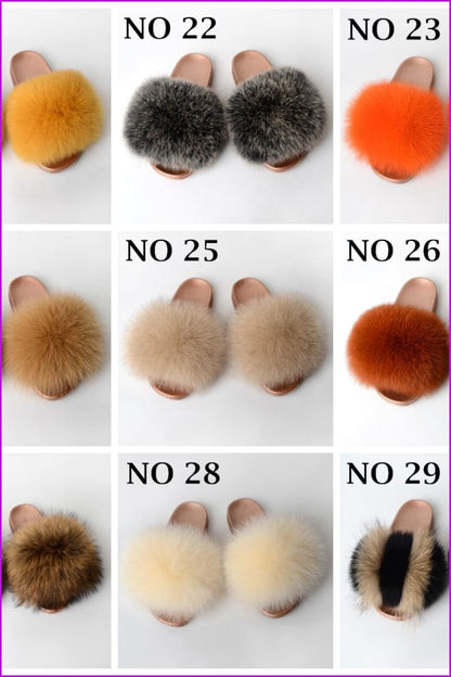 {5-7 days wait for make} Golden Sole Fluffy Fur Slides F955 - Furdela