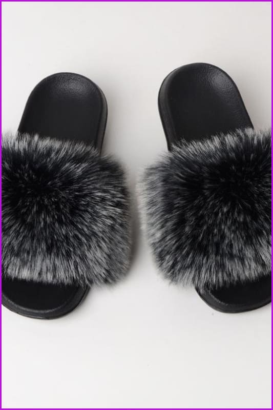 {5-7 days wait for make} New Color Faux Fox Fur Slides F602 - Furdela