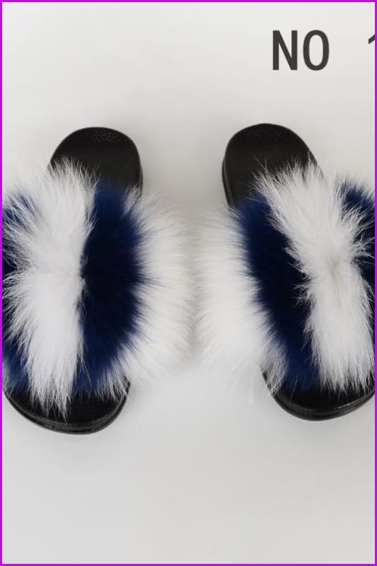 {5-7 days wait for make} New Color Fox Fur Slides F639 - Furdela