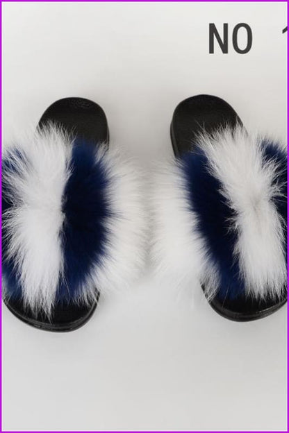 {5-7 days wait for make} New Color Fox Fur Slides F639 - Furdela