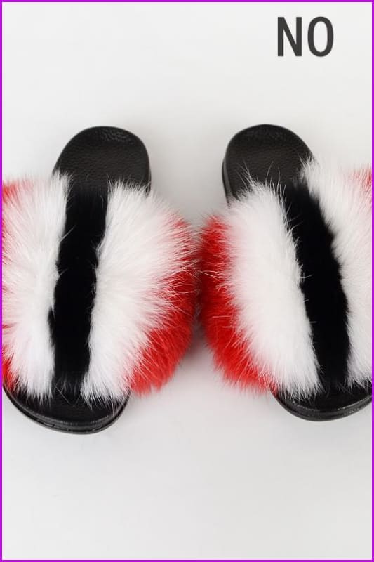 {5-7 days wait for make} New Color Fox Fur Slides F639 - Furdela