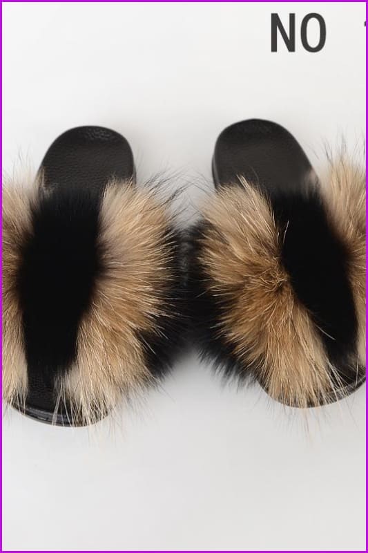 {5-7 days wait for make} New Color Fox Fur Slides F639 - Furdela
