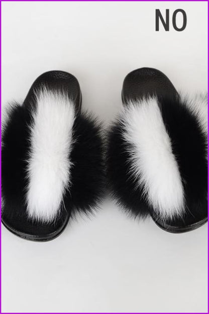 {5-7 days wait for make} New Color Fox Fur Slides F639 - Furdela
