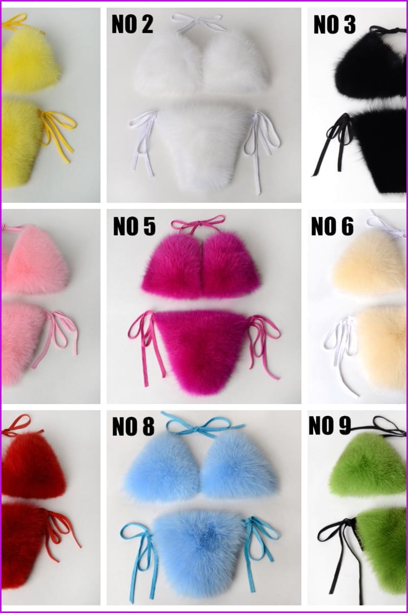 {5-7 days wait for make} New Color Fur Bikini F957 - Furdela
