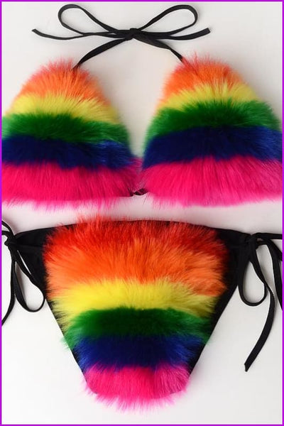 {5-7 days wait for make} New Color Fur Bikinis F957 - Furdela